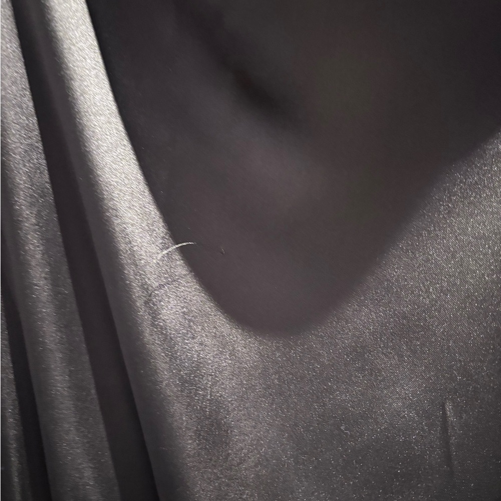 Zara Olive Green Satin Draped Long Sleeve Dress - Picture 3 of 4